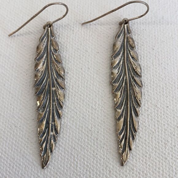 Lightweight Silver Feather Earrings  - Picture 2 of 5